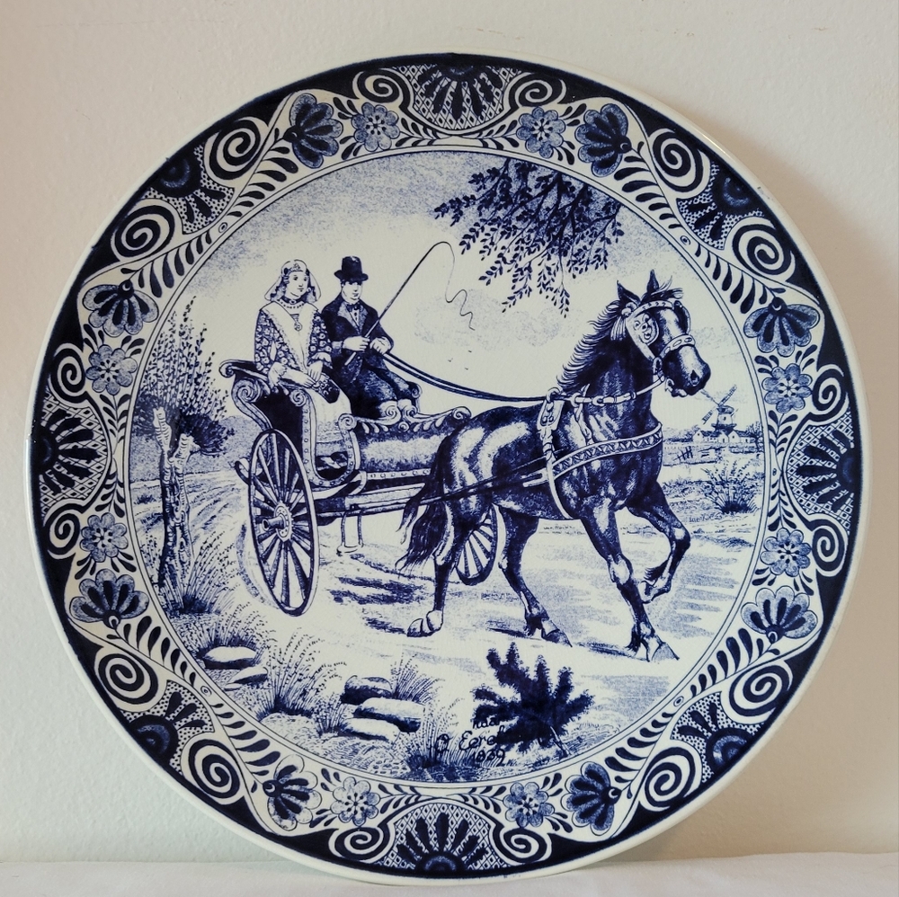 Delfts Horse and Carriage Plate